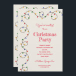 Vintage Christmas Light Strand Holiday Invitations<br><div class="desc">A strand of vintage red,  green,  yellow and blue Christmas tree lights borders these fun holiday Christmas party invitations. Use ANY font,  font color and background color. Select Matte for heaviest paper.</div>