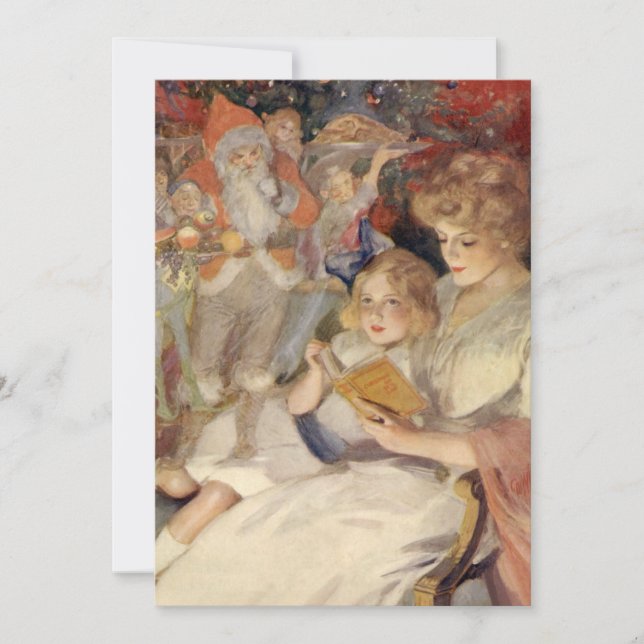 Vintage Christmas, Mother and Daughter Invitación  (Anverso)