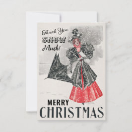 Vintage Christmas Personalizado Gracias Tarjeta Fl