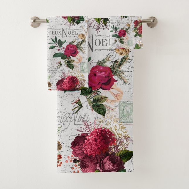 Vintage Christmas Rosa Joyeux Noel Ephemera (In situ)