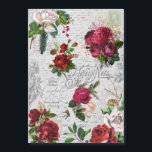 Vintage Christmas Rosa Joyeux Noel Ephemera<br><div class="desc">Elegante y ricamente detallada composición floral vintage de Navidad sin fisuras con tipografía "Joyeux Noel",  escritura manuscrita,  gráfico postal,  hueco,  mistletoe,  y rosas de color rojo y marfil profundo con antecedentes de pergamino envejecido.</div>