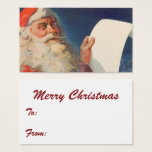 Vintage Christmas, Santa Claus Naughty Nice List<br><div class="desc">Tarjetas de diversión para usar como etiquetas de regalo para las vacaciones. O cambie el texto y los detalles para crear una tarjeta comercial única, personalizada y personalizado para sus necesidades específicas. Haga clic en el botón "personalizar" para acceder a todas las herramientas de diseño para cambiar el color de...</div>