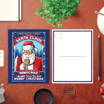 Vintage Christmas Santa dice Feliz Navidad<br><div class="desc">Este diseño folclórico Navidad presenta un anticuado Santa Claus similar a un poster reclutador que dice: "Te quiero". Este diseño rojo, blanco y azul dice: "Una noche sólo Santa Claus del Polo Norte. Quiero que digas Feliz Navidad". Gran diseño para todo aquel que ame el folklore de los Navidades, Santa...</div>