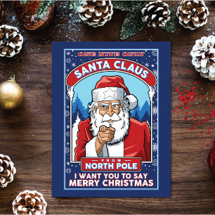 Vintage Christmas Santa dice Feliz Navidad