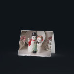 Vintage Christmas Snowman tarjeta de notas en blan<br><div class="desc">Tarjeta de nota en blanco con una fotografía original de los hombres de nieve de mi bisabuela.</div>