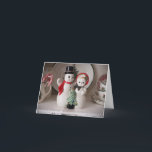 Vintage Christmas Snowman tarjeta de notas en blan<br><div class="desc">Tarjeta de nota en blanco con una fotografía original de los hombres de nieve de mi bisabuela.</div>