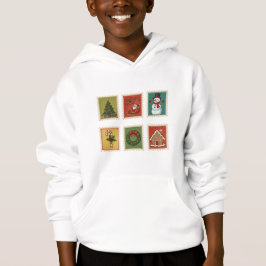Vintage Christmas Stamps Hoodie