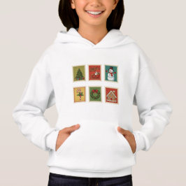 Vintage Christmas Stamps Hoodie