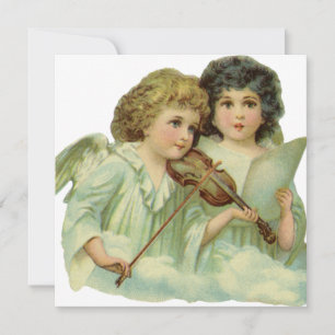 Vintage Christmas, Victorian Angels Invitación