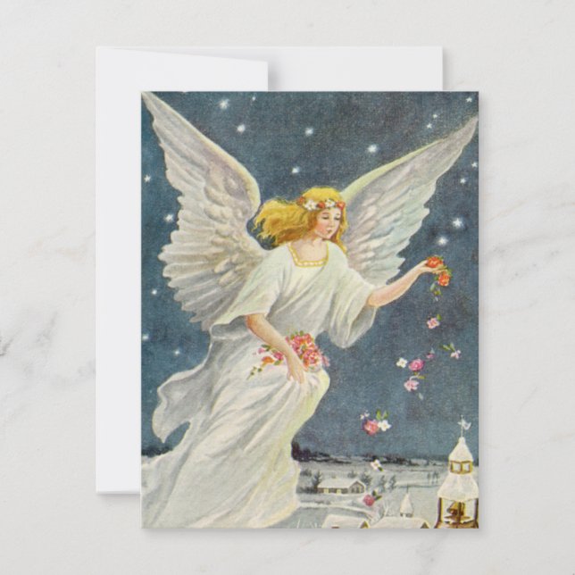 Vintage Christmas Victorian Angels Invitación (Anverso)