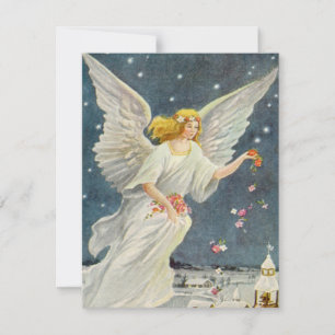 Vintage Christmas Victorian Angels Invitación