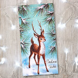Vintage Christmas Wiers con tarjeta de feriado de<br><div class="desc">Vintage Christmas Wishes Deer Holiday Card.</div>