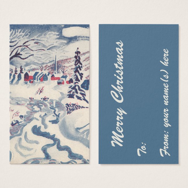 Vintage Christmas, Wind Village Snowscape Snow (Anverso y reverso)