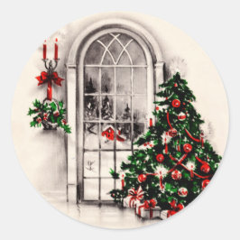 Vintage Christmas Window Pegatinas