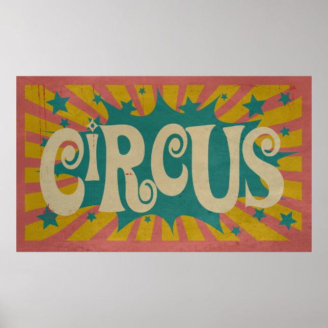 Vintage Circus retro arte poster divertido tiras d (Frente)