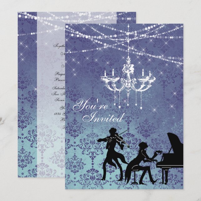 Vintage Clásica Candelabro Boda Invitación (Anverso / Reverso)