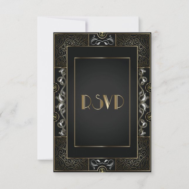 Vintage Classic Gatsby Style RSVP (Anverso)