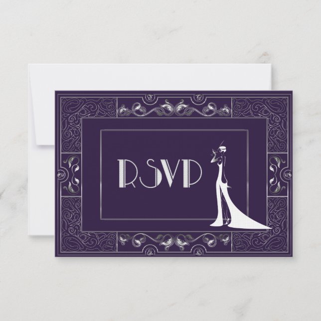 Vintage Classic Gatsby Style RSVP Manuela (Anverso)