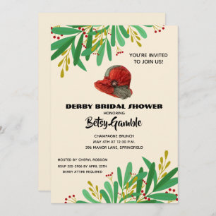 Vintage Cloche Derby Bridal Shower Invitaciones