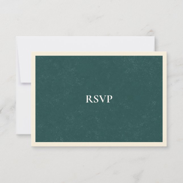 Vintage Coastal Classic Teal Wedding Meal RSVP (Anverso)