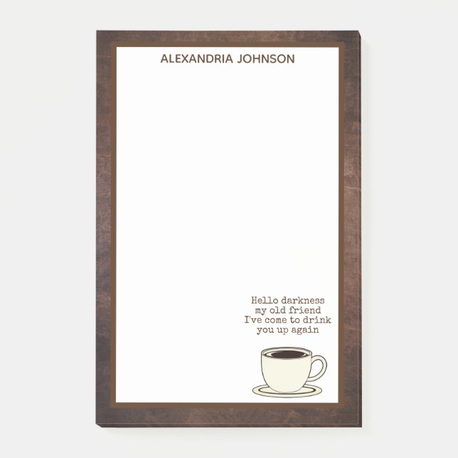 Vintage Coffee Lover Cita divertida Notas Post-it (Anverso)