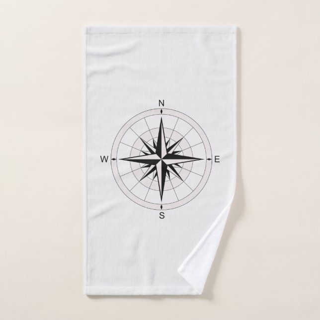 Vintage Compass Rosa   (Toalla de mano)