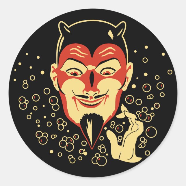 Vintage Conjurando al Pegatina de Devil Halloween (Anverso)