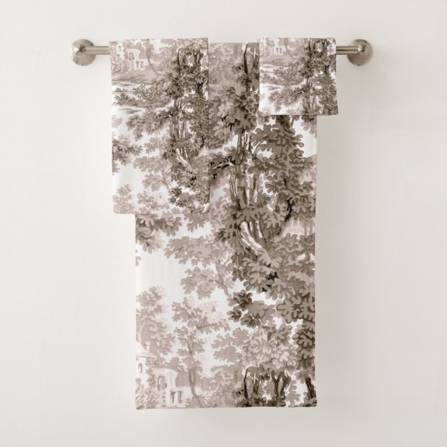 Vintage Cottage Paisaje Toile-Brown & White (In situ)