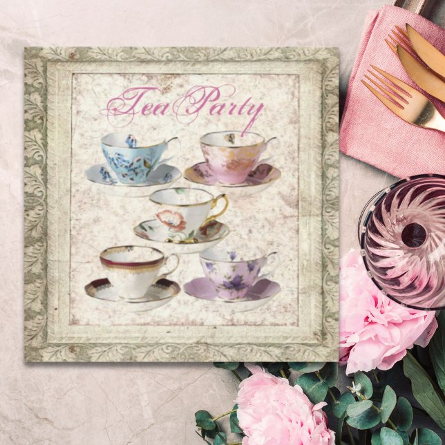 Vintage Country Bridal Shower Tea Party Invitación (Vintage Country Bridal Shower Tea Party Invitation)
