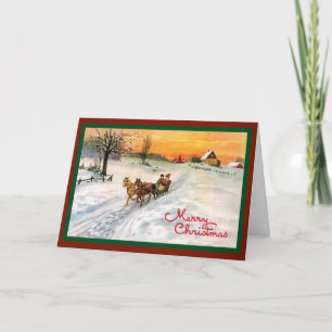 Vintage Country Sleigh Ride - Una tarjeta