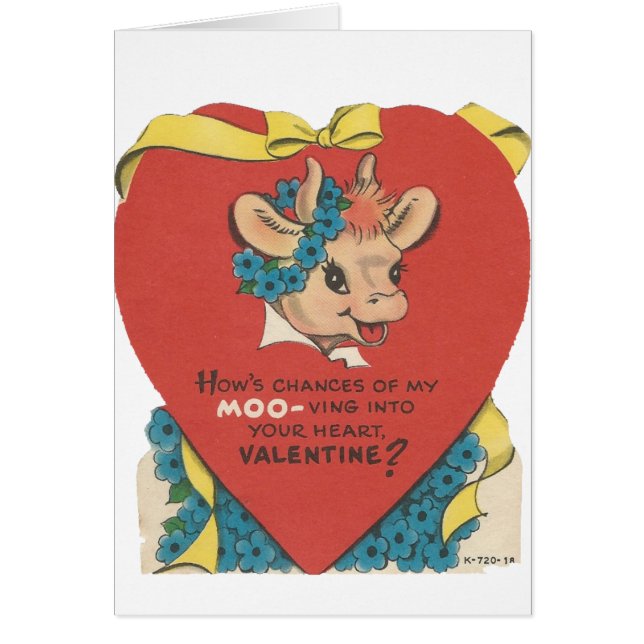 Vintage "Cow Moo" Valentine (Frente)