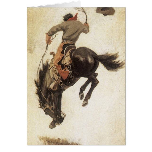 Vintage Cowboy, Bronco Buster Study by NC Wyeth (Frente)