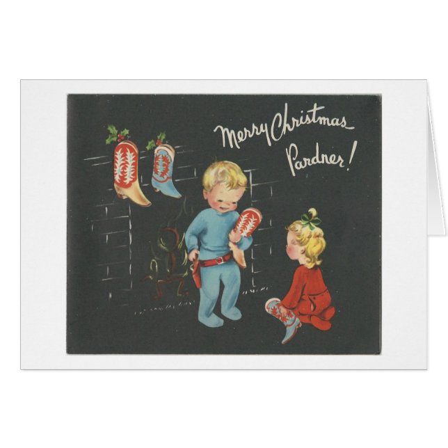 Vintage "Cowboy Kids" Christmas (Anverso (Horizontal))