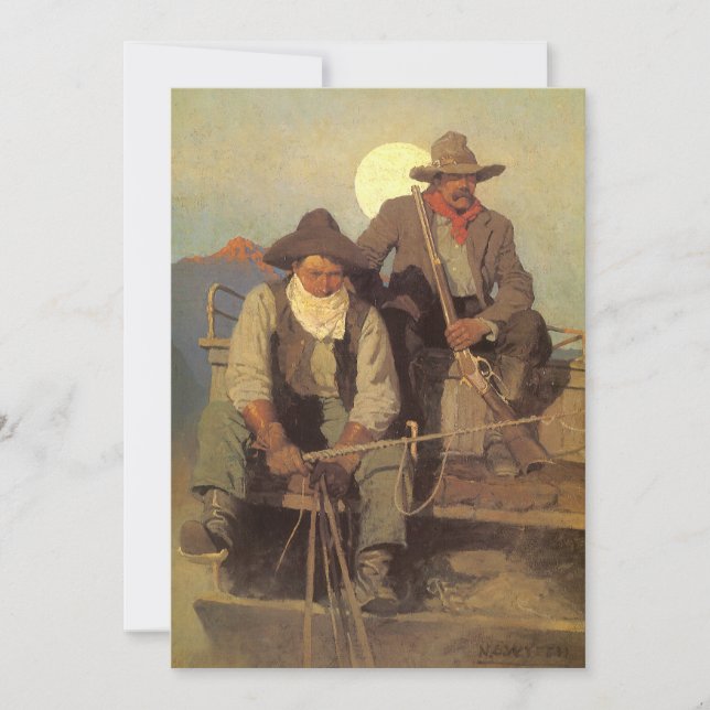 Vintage Cowboys, The Pay Stage de NC Wyeth (Anverso)