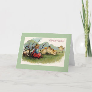 Vintage croata Sretan Uskrs Tarjeta de felicitació