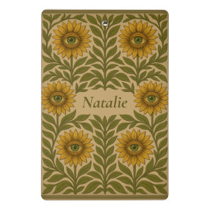 Vintage Custom Name Floral Mini Portapapeles