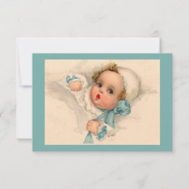 Vintage Cute Baby Wearing Bonnet