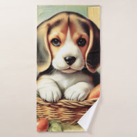 Vintage Cute Beagle Puppy