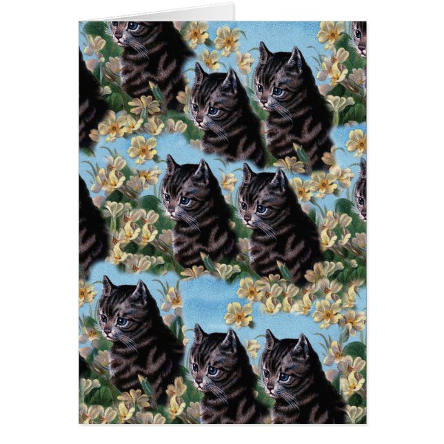 Vintage Cute Cat Kitten Animal Collage (Frente)
