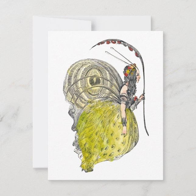 Vintage Cute Fantasy Mariposa con Alas (Anverso)