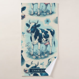 Vintage Cute Farm Cow Seamless