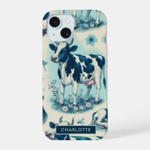 Vintage Cute Farm Cow Seamless