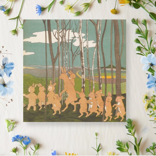 Vintage Cute Woodland Bunny Niños Tarjeta de Salud (Subido por el creador)