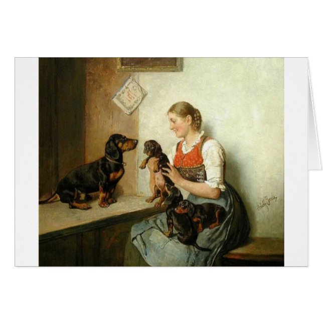 Vintage - Dachshund orgulloso de la madre,