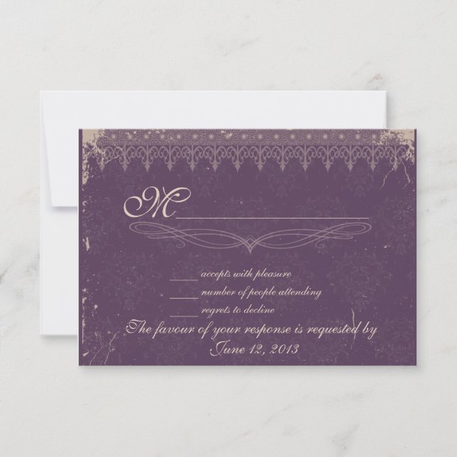 Vintage damasco de berenjenas RSVP (Anverso)