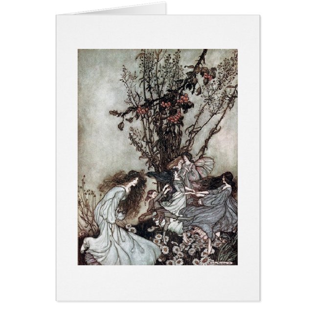 Vintage - danza de hadas en un jardín, (Frente)