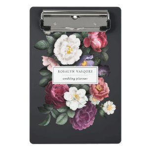 Vintage Dark Floral Personalizado Portapapeles