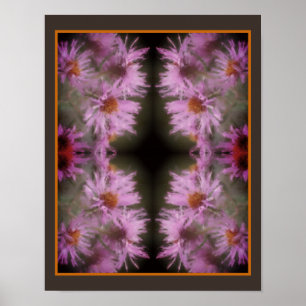 Vintage de arte de las flores silvestres de Asters