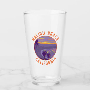 Vintage de arte de viajes de Malibu Beach Californ