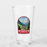 Vintage de arte de viajes de Wengen Suiza